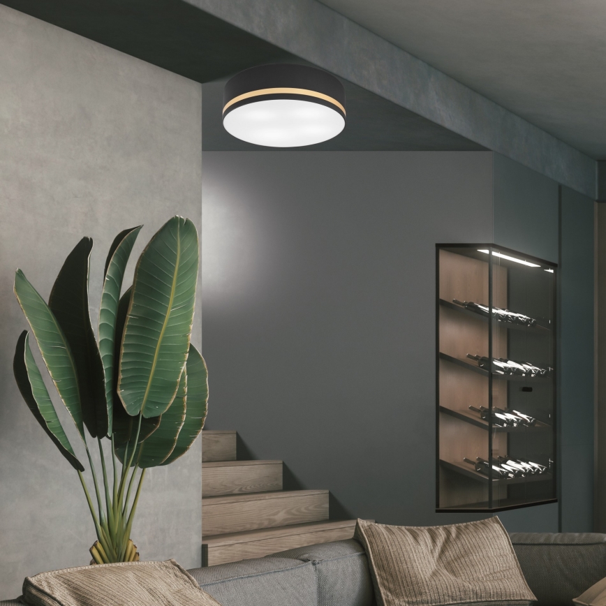 Plafonjera SIRJA STRIPE 4xE27/15W/230V pr. 45 cm crni