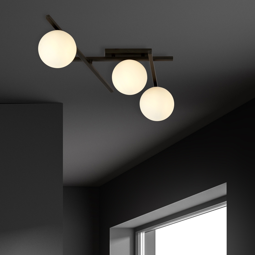 Plafonjera SMART 3xE14/10W/230V crni/bela