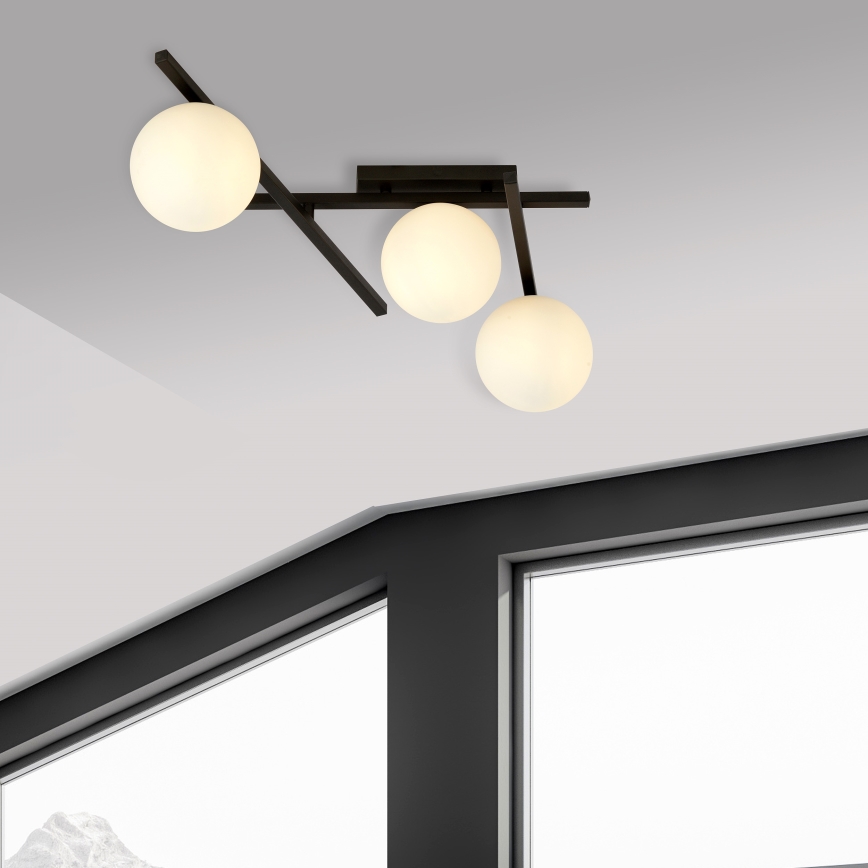 Plafonjera SMART 3xE14/10W/230V crni/bela