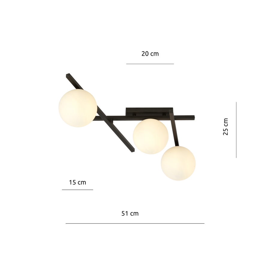 Plafonjera SMART 3xE14/10W/230V crni/bela