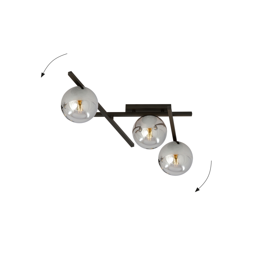Plafonjera SMART 3xE14/10W/230V crni/siv