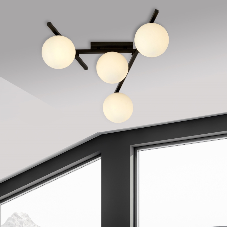 Plafonjera SMART 4xE14/10W/230V crni/bela