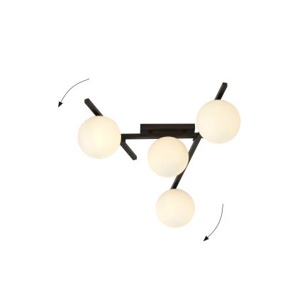 Plafonjera SMART 4xE14/10W/230V crni/bela