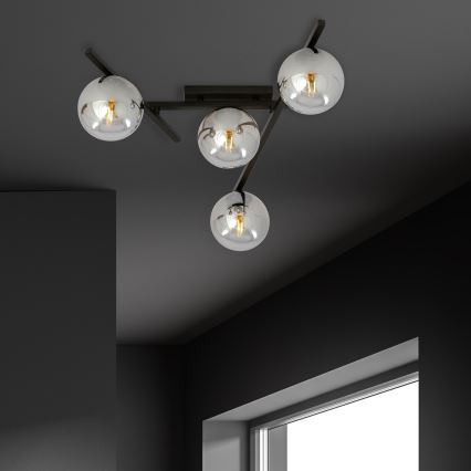Plafonjera SMART 4xE14/10W/230V crni/siv