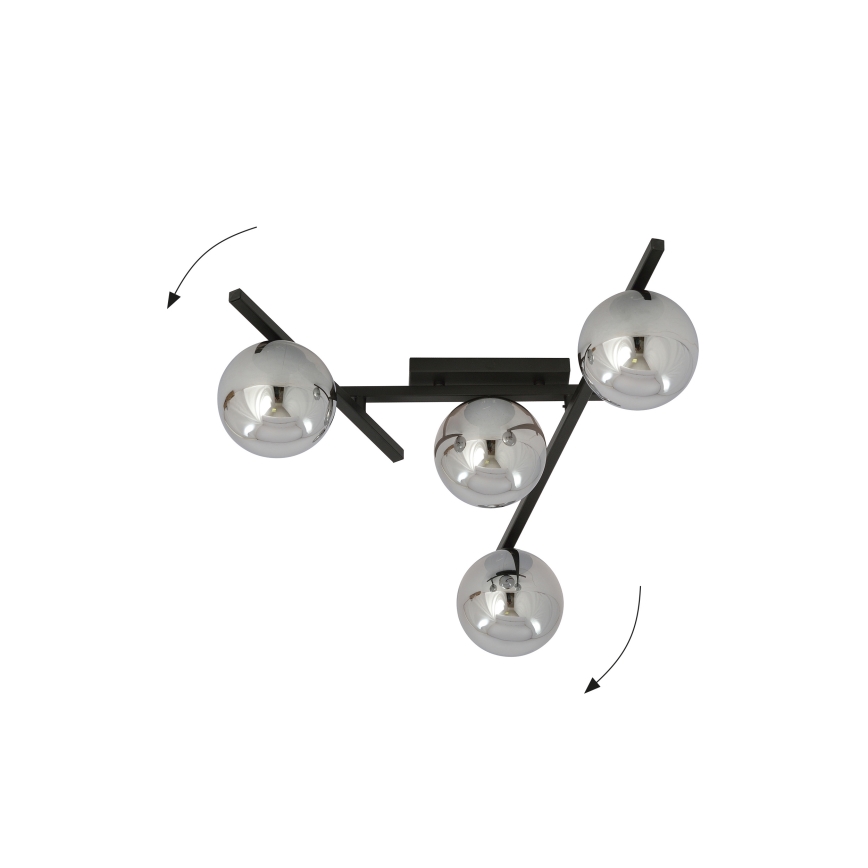 Plafonjera SMART 4xE14/10W/230V crni/siv