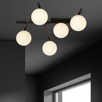 Plafonjera SMART 5xE14/10W/230V crni/bela