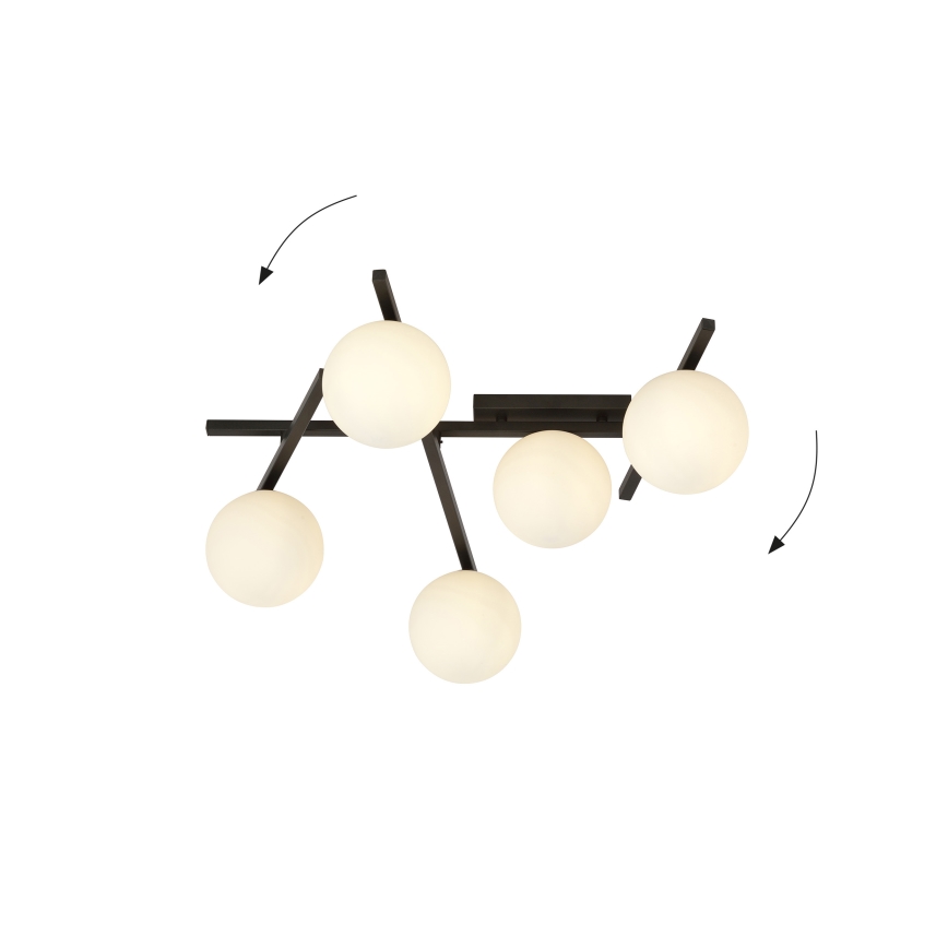 Plafonjera SMART 5xE14/10W/230V crni/bela
