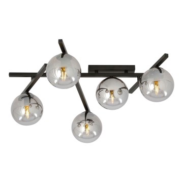 Plafonjera SMART 5xE14/10W/230V crni/siv