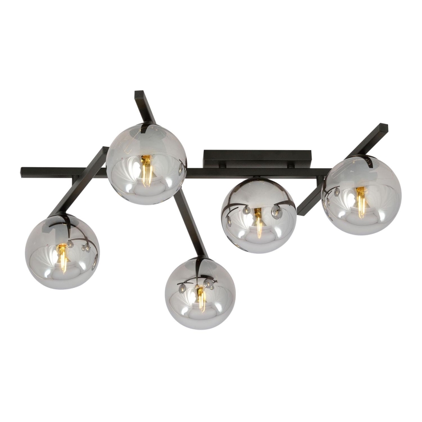 Plafonjera SMART 5xE14/10W/230V crni/siv