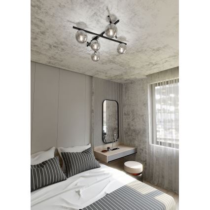 Plafonjera SMART 5xE14/10W/230V crni/siv