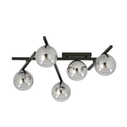 Plafonjera SMART 5xE14/10W/230V crni/siv