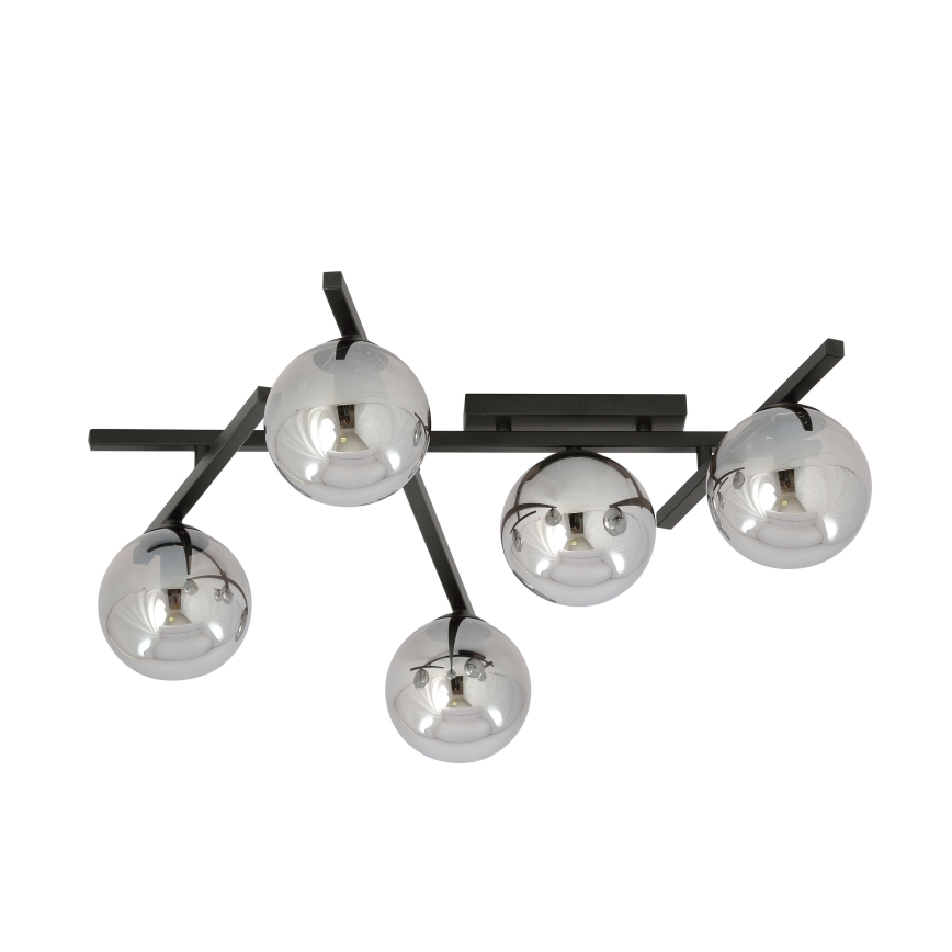 Plafonjera SMART 5xE14/10W/230V crni/siv