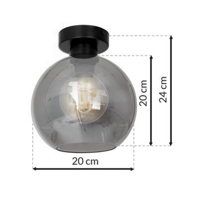 Plafonjera SOFIA 1xE27/60W/230V crni