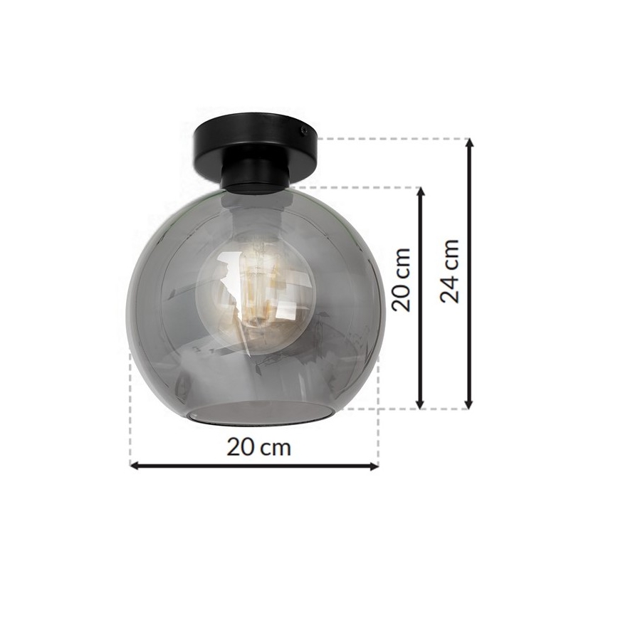 Plafonjera SOFIA 1xE27/60W/230V crni