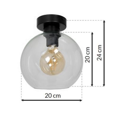 Plafonjera SOFIA 1xE27/60W/230V prozirna