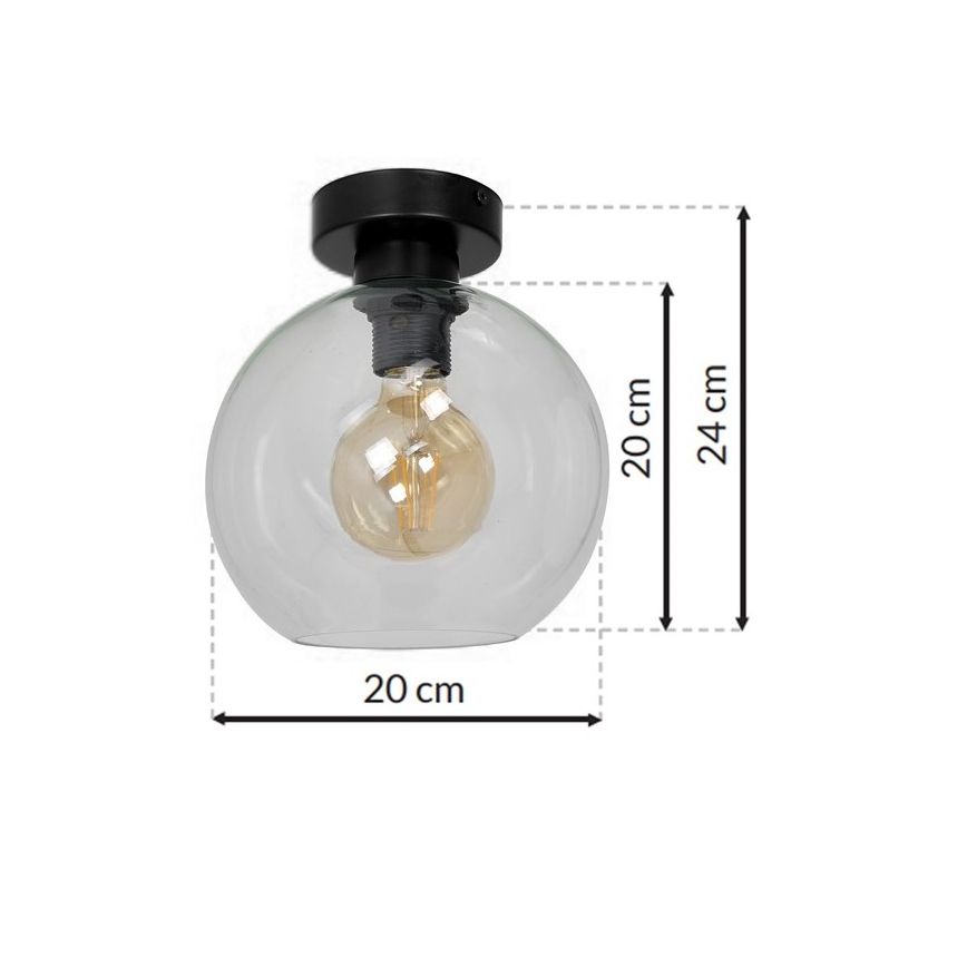 Plafonjera SOFIA 1xE27/60W/230V prozirna