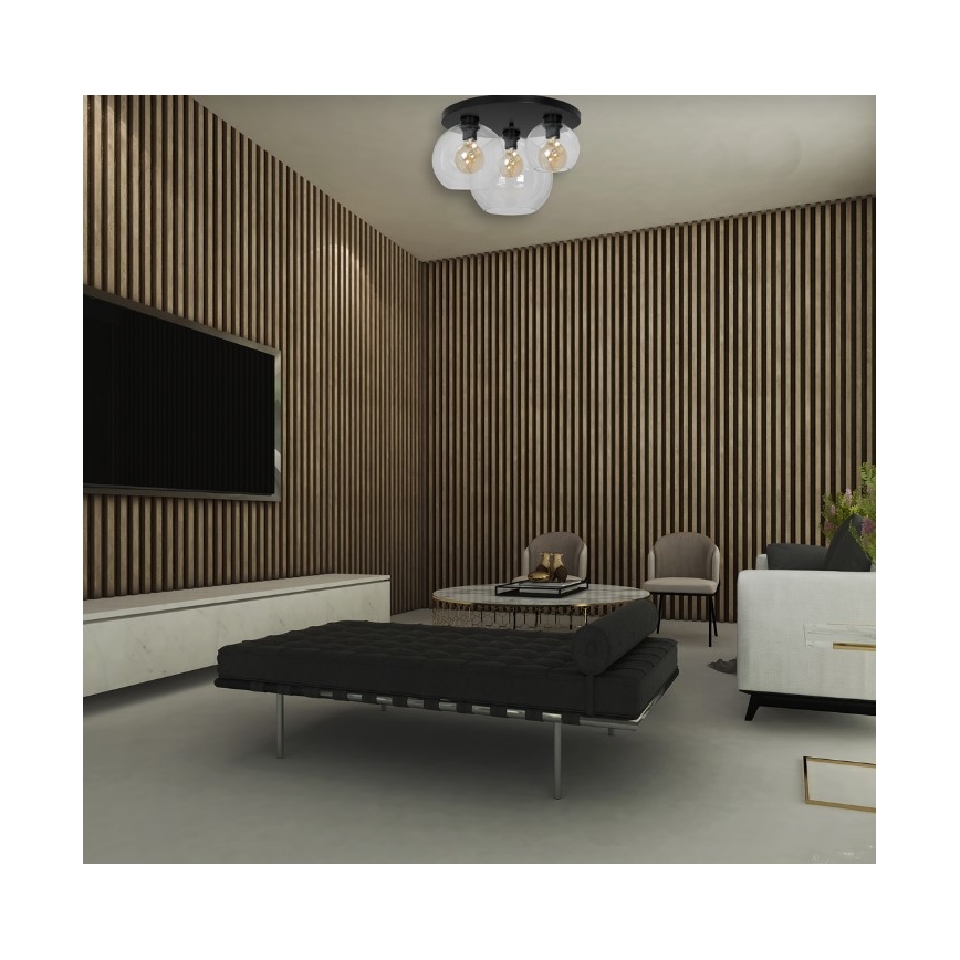 Plafonjera SOFIA 3xE27/60W/230V prozirna