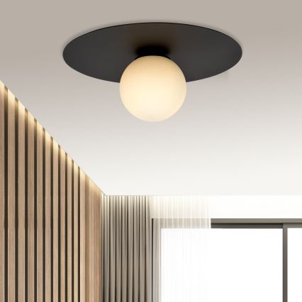 Plafonjera SOLAR 1xE14/10W/230V crni/bela
