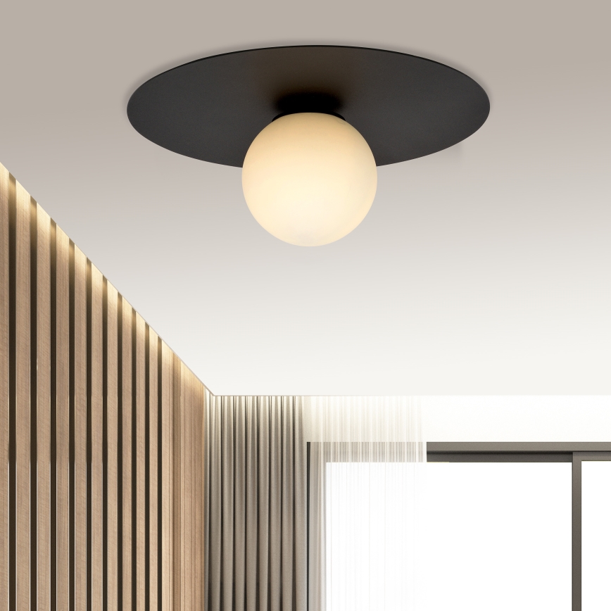 Plafonjera SOLAR 1xE14/10W/230V crni/bela