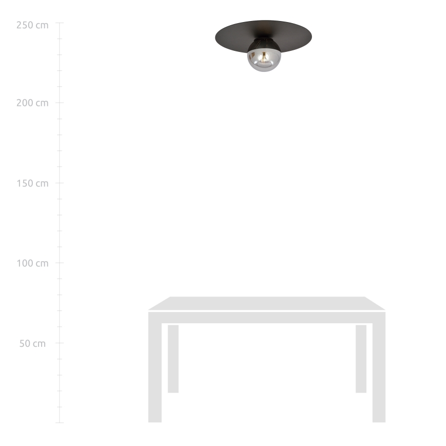 Plafonjera SOLAR 1xE14/10W/230V crni/siv