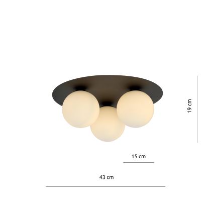 Plafonjera SOLAR 3xE14/10W/230V crni/bela