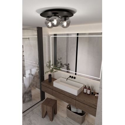 Plafonjera SOLAR 3xE14/10W/230V crni/siv