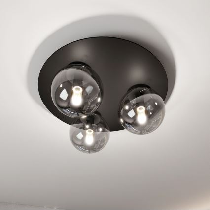 Plafonjera SOLAR 3xE14/10W/230V crni/siv