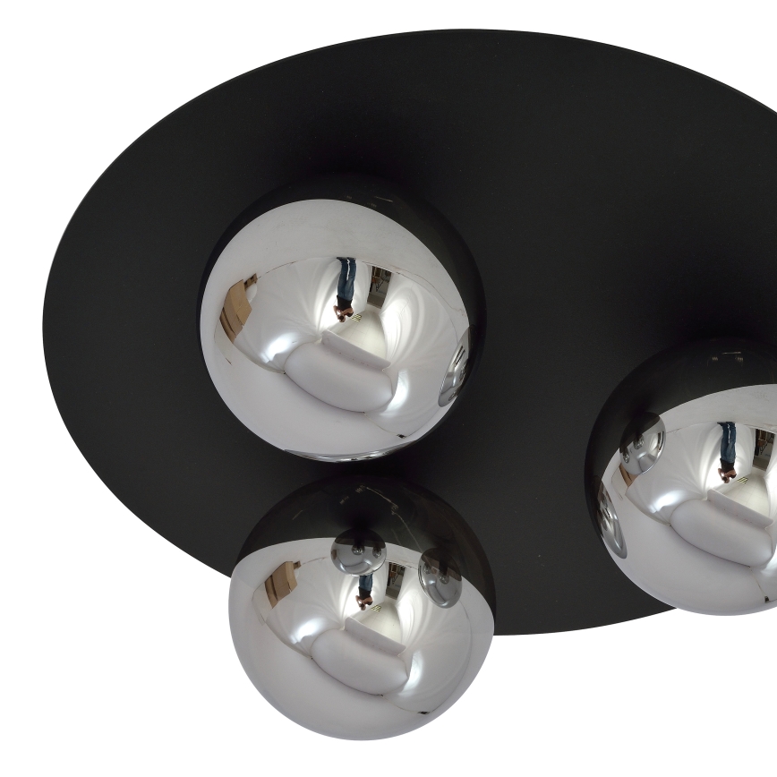Plafonjera SOLAR 3xE14/10W/230V crni/siv