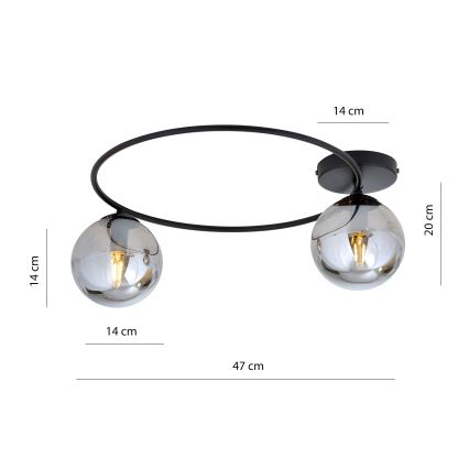 Plafonjera SOPRA 2xE14/10W/230V crni