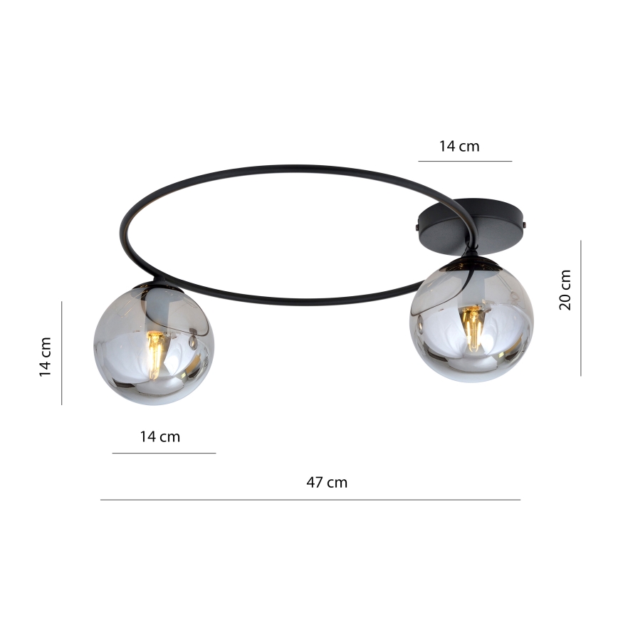 Plafonjera SOPRA 2xE14/10W/230V crni