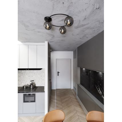 Plafonjera SOPRA 3xE14/10W/230V crni