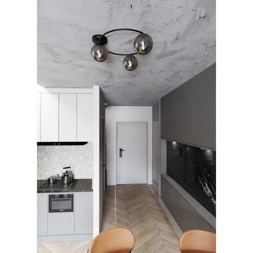 Plafonjera SOPRA 3xE14/10W/230V crni