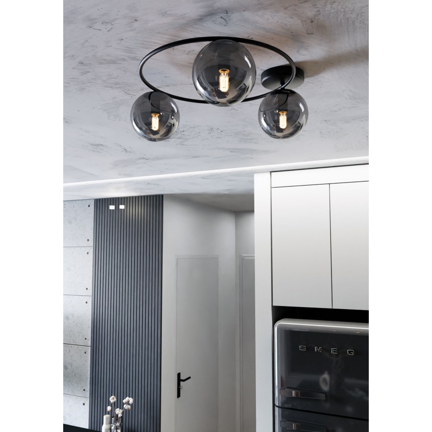 Plafonjera SOPRA 3xE14/10W/230V crni