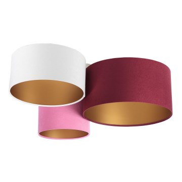Plafonjera SPACE 3xE27/60W/230V crveni/bela/roze