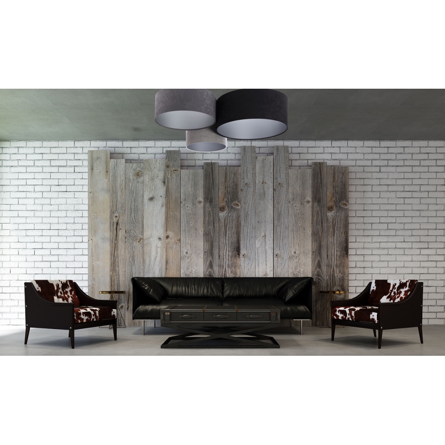 Plafonjera SPACE 3xE27/60W/230V siv/crni/srebrni