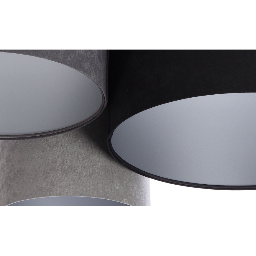 Plafonjera SPACE 3xE27/60W/230V siv/crni/srebrni