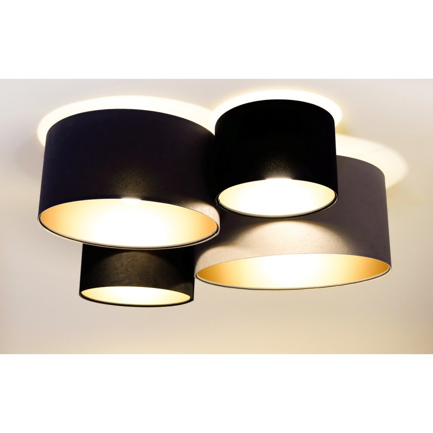 Plafonjera SPACE 4xE27/60W/230V siv/crni/zl.