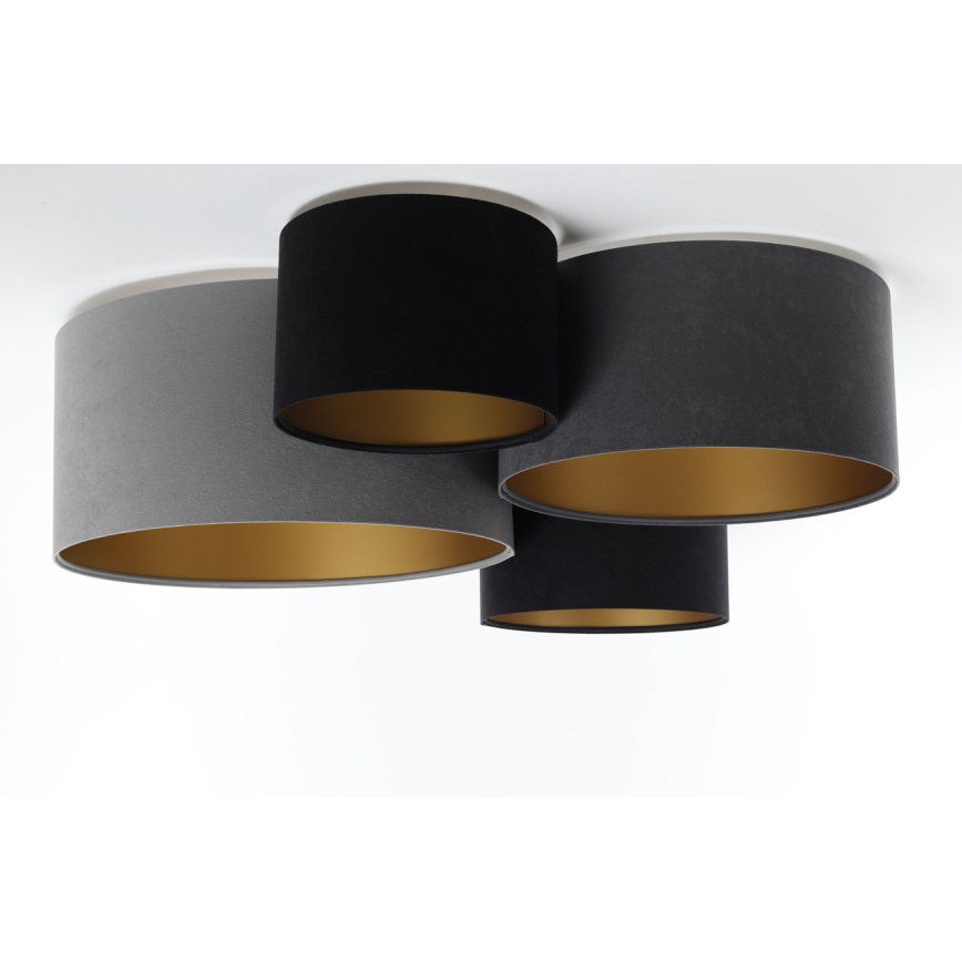 Plafonjera SPACE 4xE27/60W/230V siv/crni/zl.