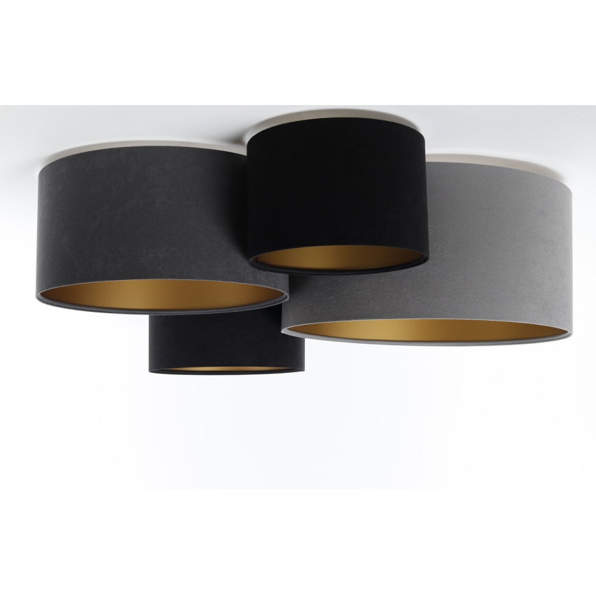 Plafonjera SPACE 4xE27/60W/230V siv/crni/zl.