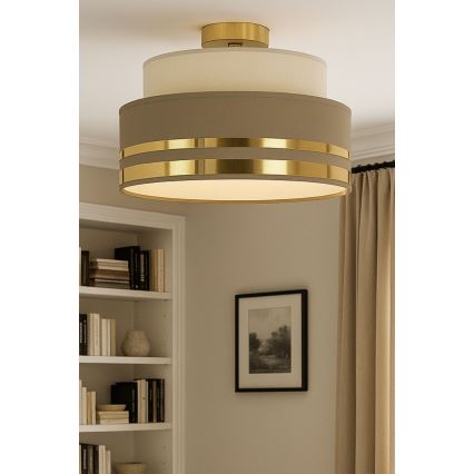 Plafonjera TAMI 1xE27/60W/230V bež/braon/zl.