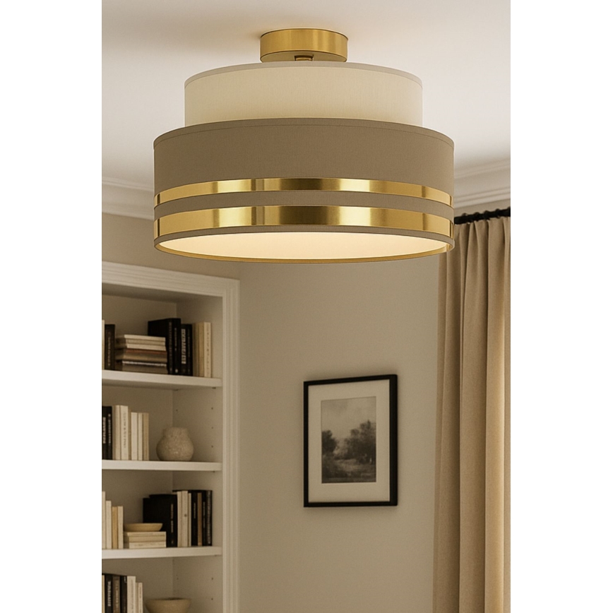 Plafonjera TAMI 1xE27/60W/230V bež/braon/zl.