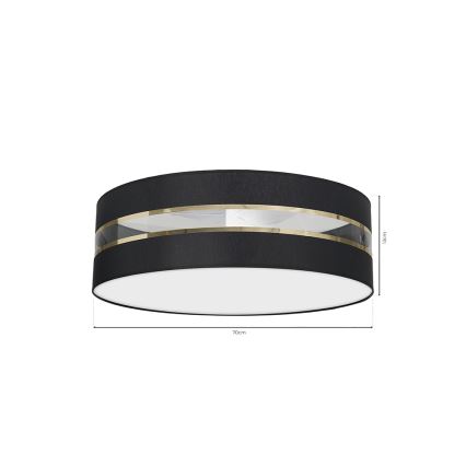 Plafonjera ULTIMO 3xE27/60W/230V crni