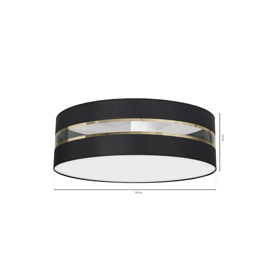Plafonjera ULTIMO 3xE27/60W/230V crni