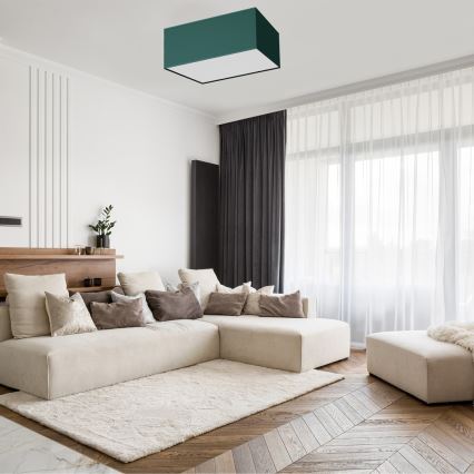 Plafonjera VERDE 2xE27/60W/230V 40x40 cm zelena