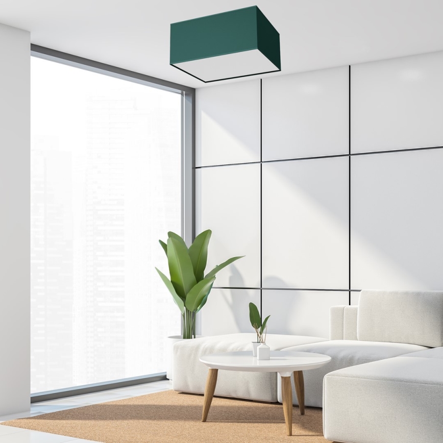 Plafonjera VERDE 2xE27/60W/230V 40x40 cm zelena