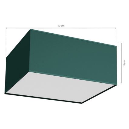 Plafonjera VERDE 2xE27/60W/230V 40x40 cm zelena