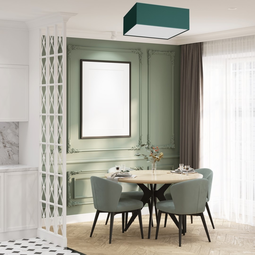 Plafonjera VERDE 3xE27/60W/230V 50x50 cm zelena