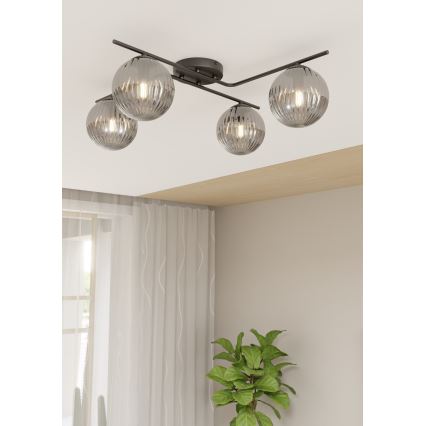 Plafonjera VESPA 4xE14/10W/230V crni/siv