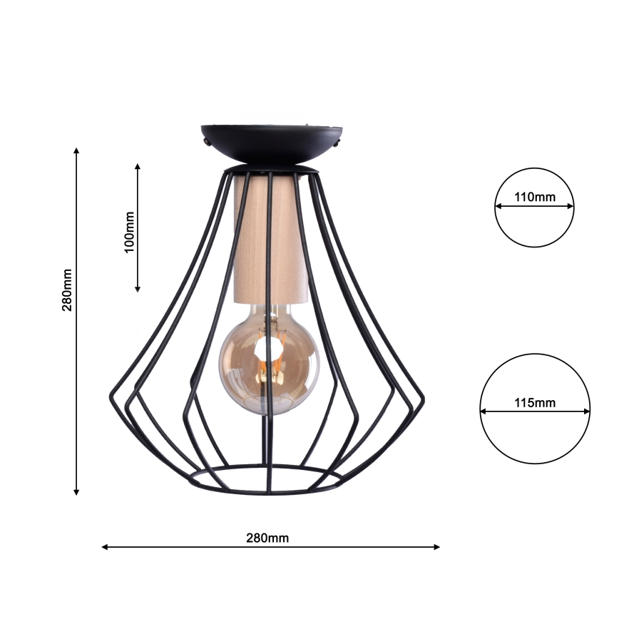 Plafonjera WILL 1xE27/60W/230V