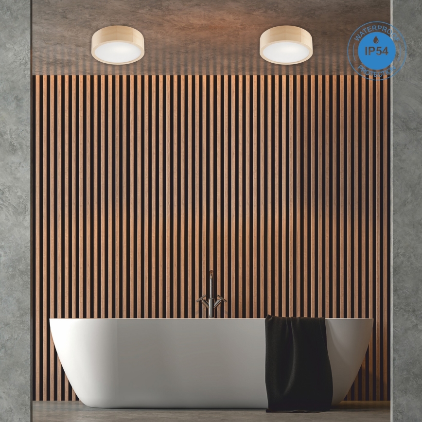Plafonjera za kup. NATURAL 2xE27/15W/230V IP54 bor ø 27 cm - FSC sertifikovano